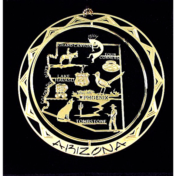 Arizona Ornament Brass State Landmarks Kokopelli Phoenix Grand Canyon Tombstone - Picture 4 of 7